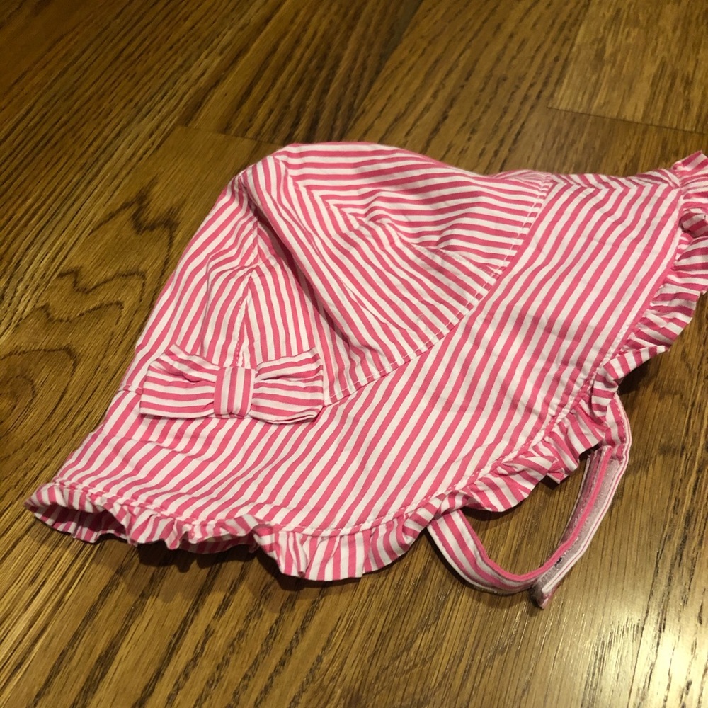 Janie and Jack Pink and white sun hat